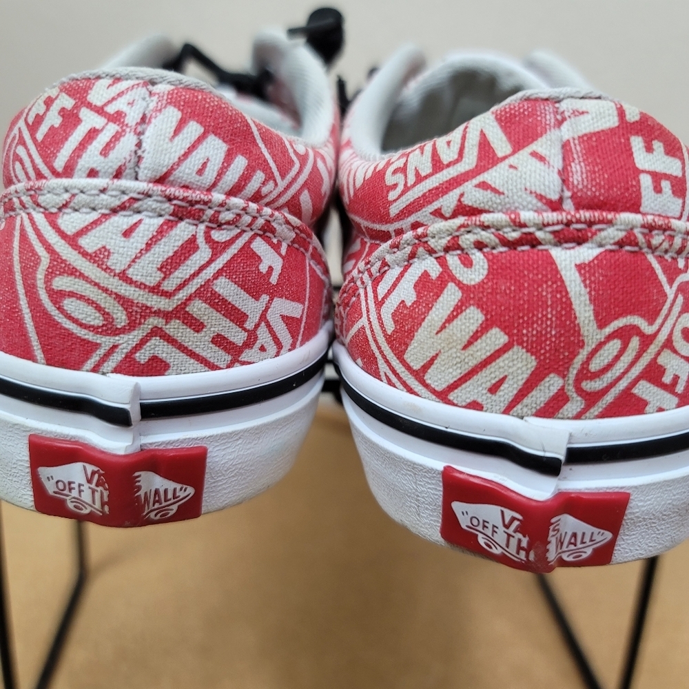 VANS Authentic youth Sneakers red white Size 2 youth Skateboard Shoes - Picture 5 of 6